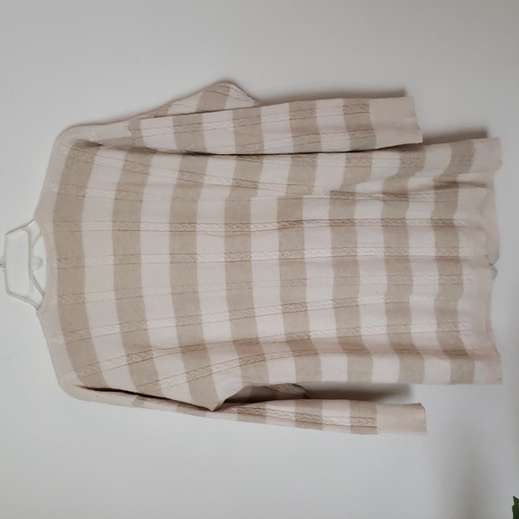 Saks fifth Ave cashmere silk cardigan, neutral stripe, cozy, women's size small - Picture 6 of 7